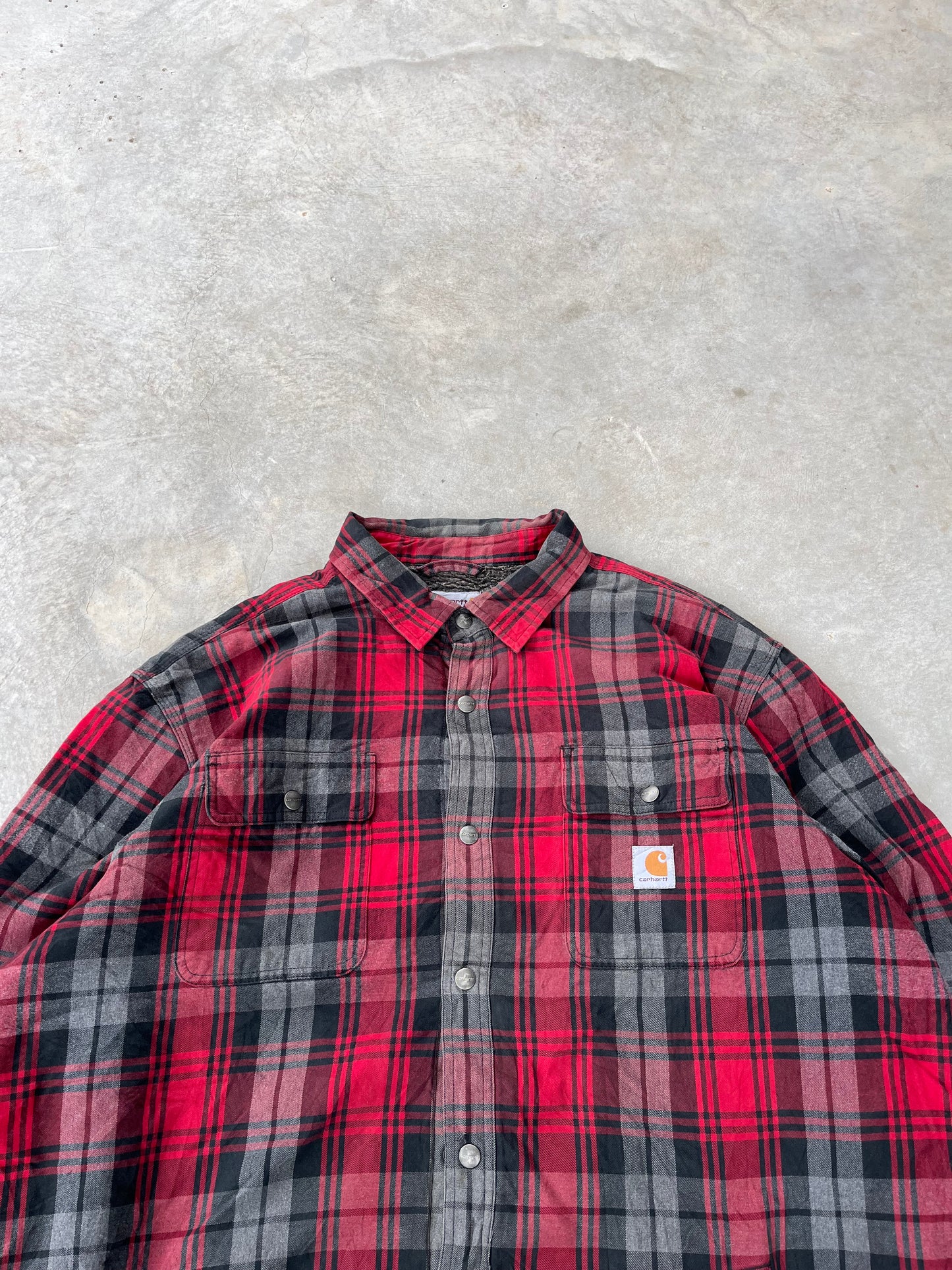 1990S - PLAID CARHARTT BUTTONS JACKET - 2XL