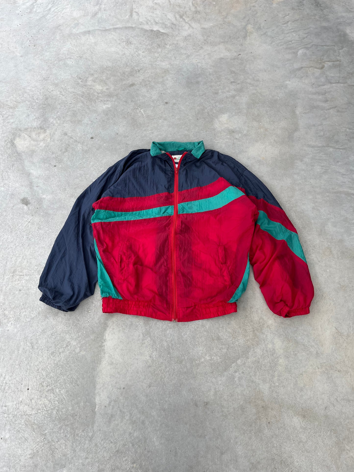 1990S - NYLON COLORBLOCK WINDBREAKER - L