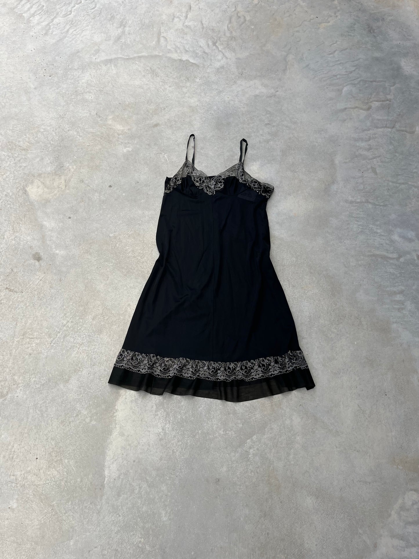 2000S - BLACK SLIP DRESS - L
