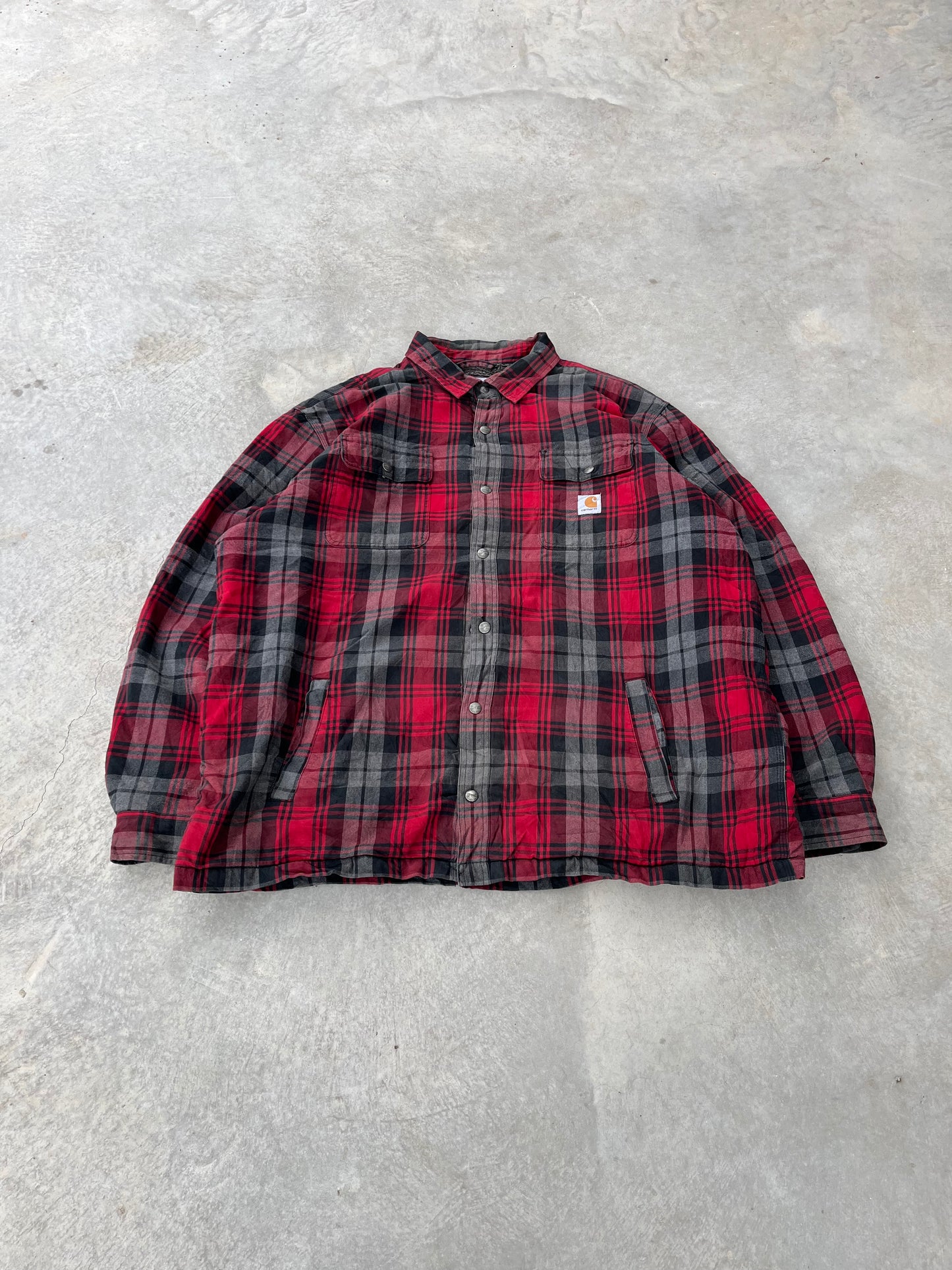 1990S - PLAID CARHARTT BUTTONS JACKET - 2XL