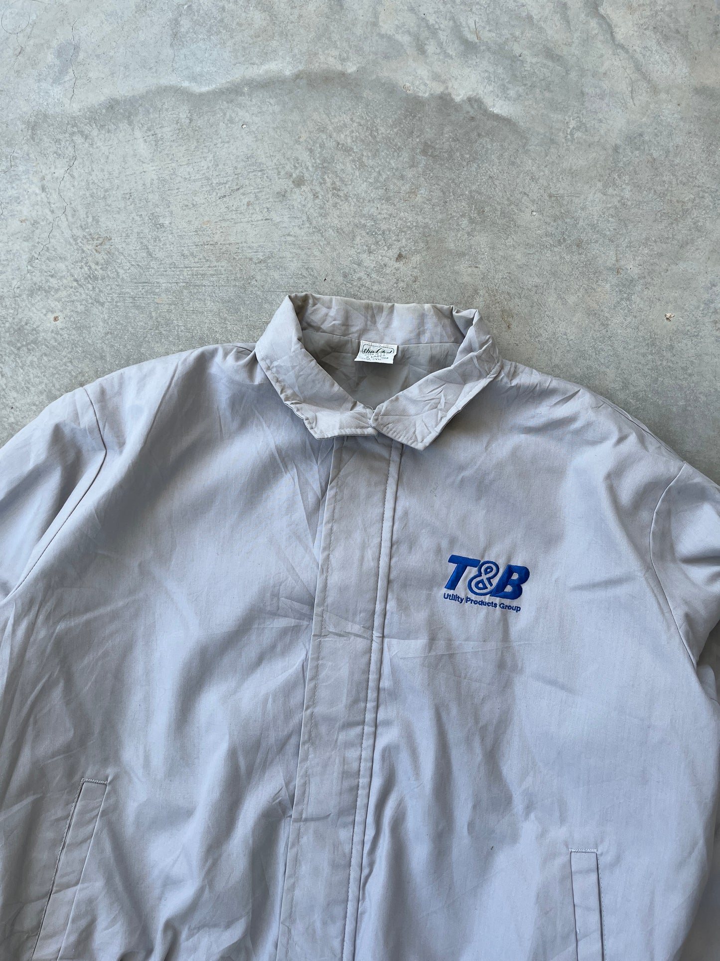 1980S - BEIGE/GRAY WORK JACKET - L