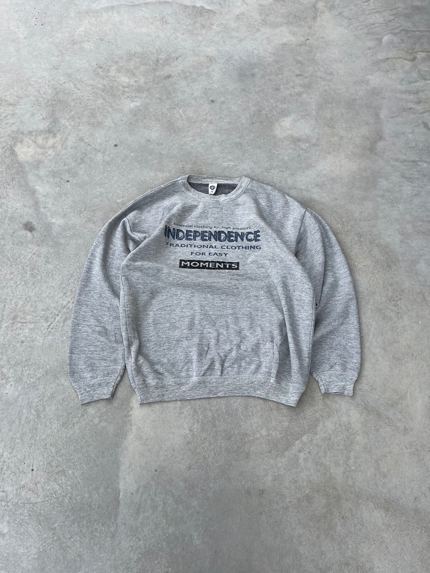1990S - GRAY PRINTED CREWNECK SWEATSHIRT - L