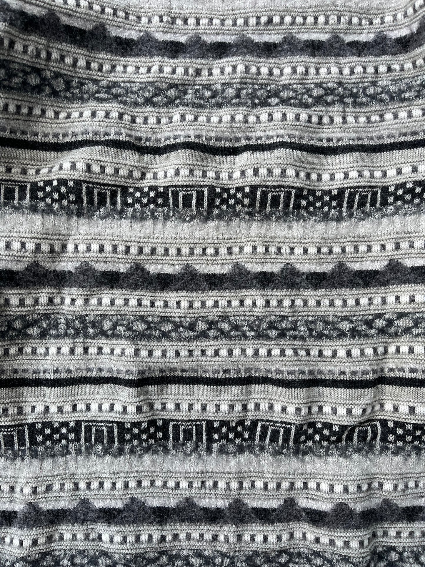1980S - GRAY SHADES PATTERNED SWEATER - M
