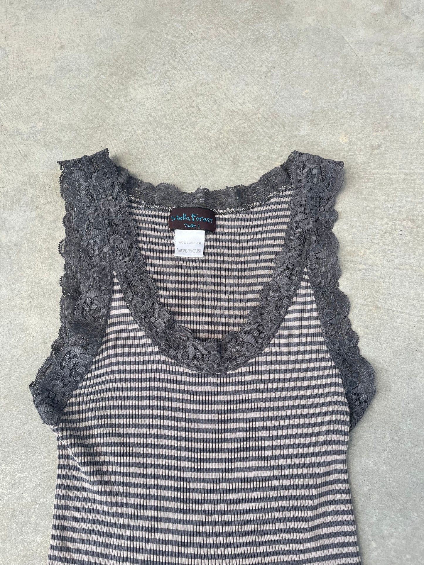 2000S STRIPED TIGHT STRETCHY TANK TOP - L