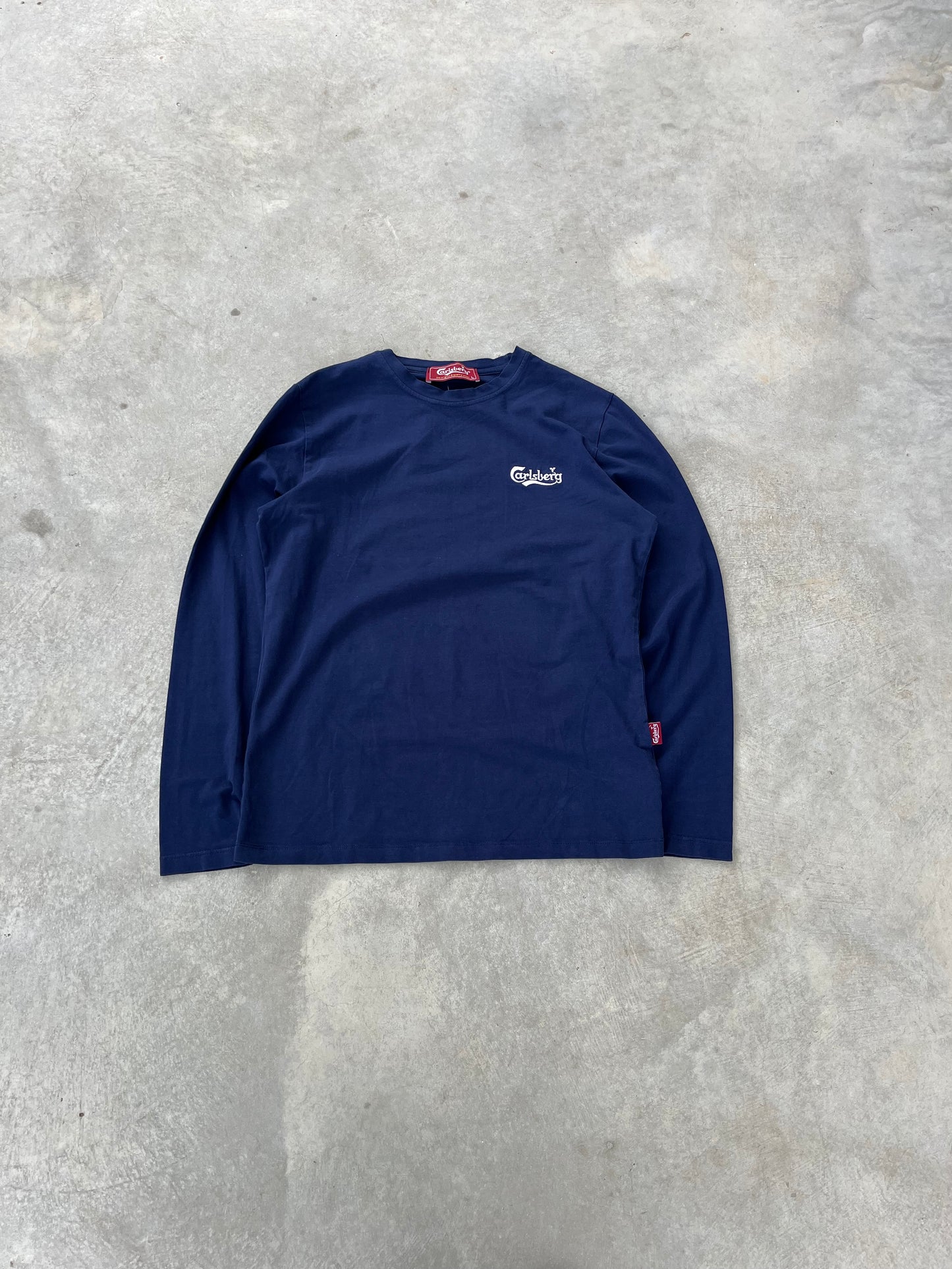 1990S - NAVY CARLSBERG EMBROIDERED LONGSLEEVE - M