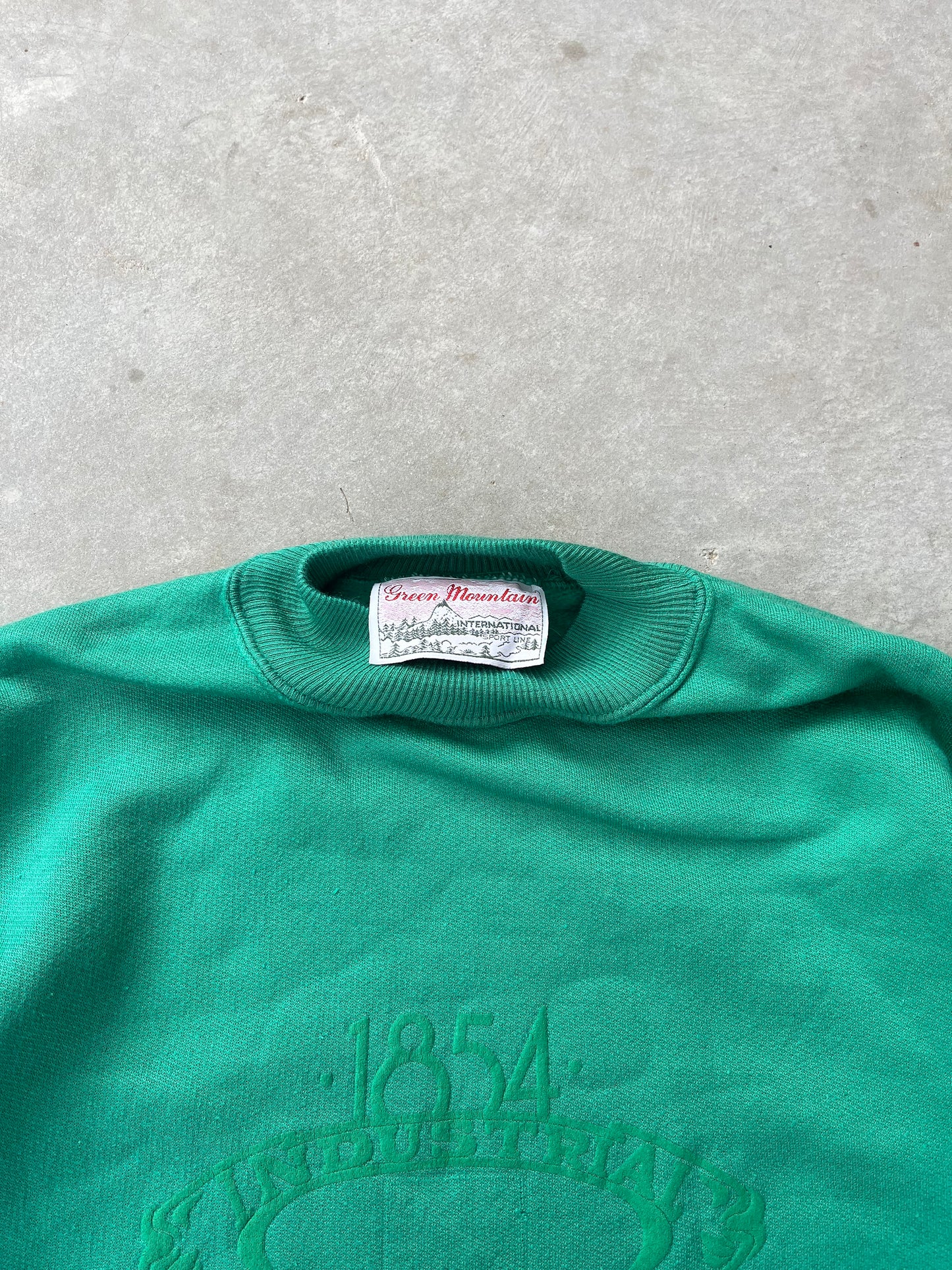 1980S - GREEN MOCK NECK SWEATSHIRT - M