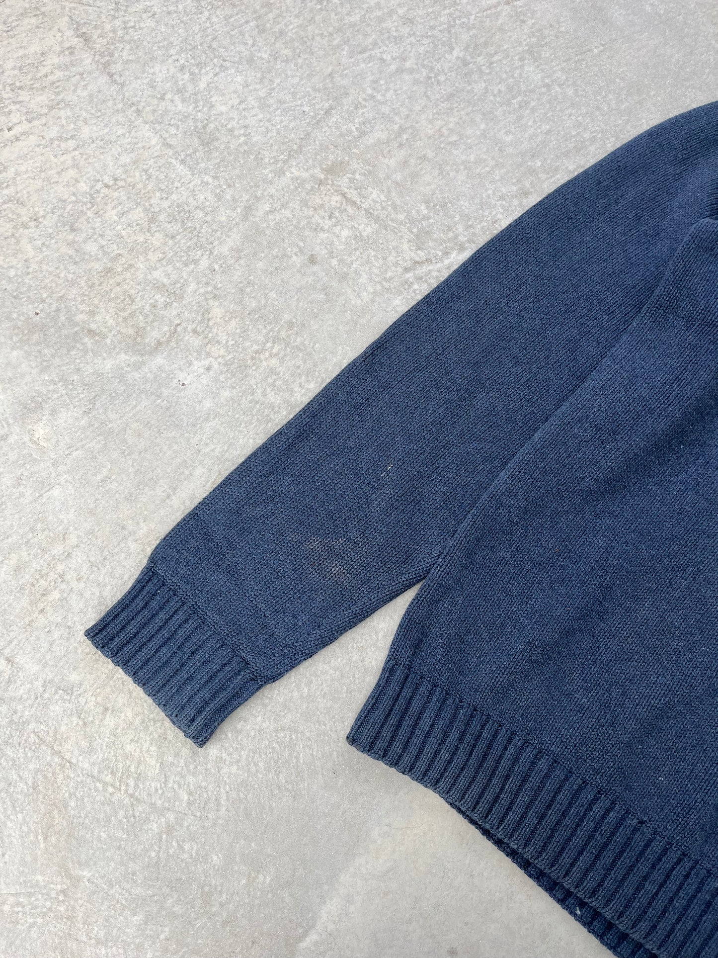 1990S - TOMMY HILFIGER GRAY/BLUE SWEATER - L