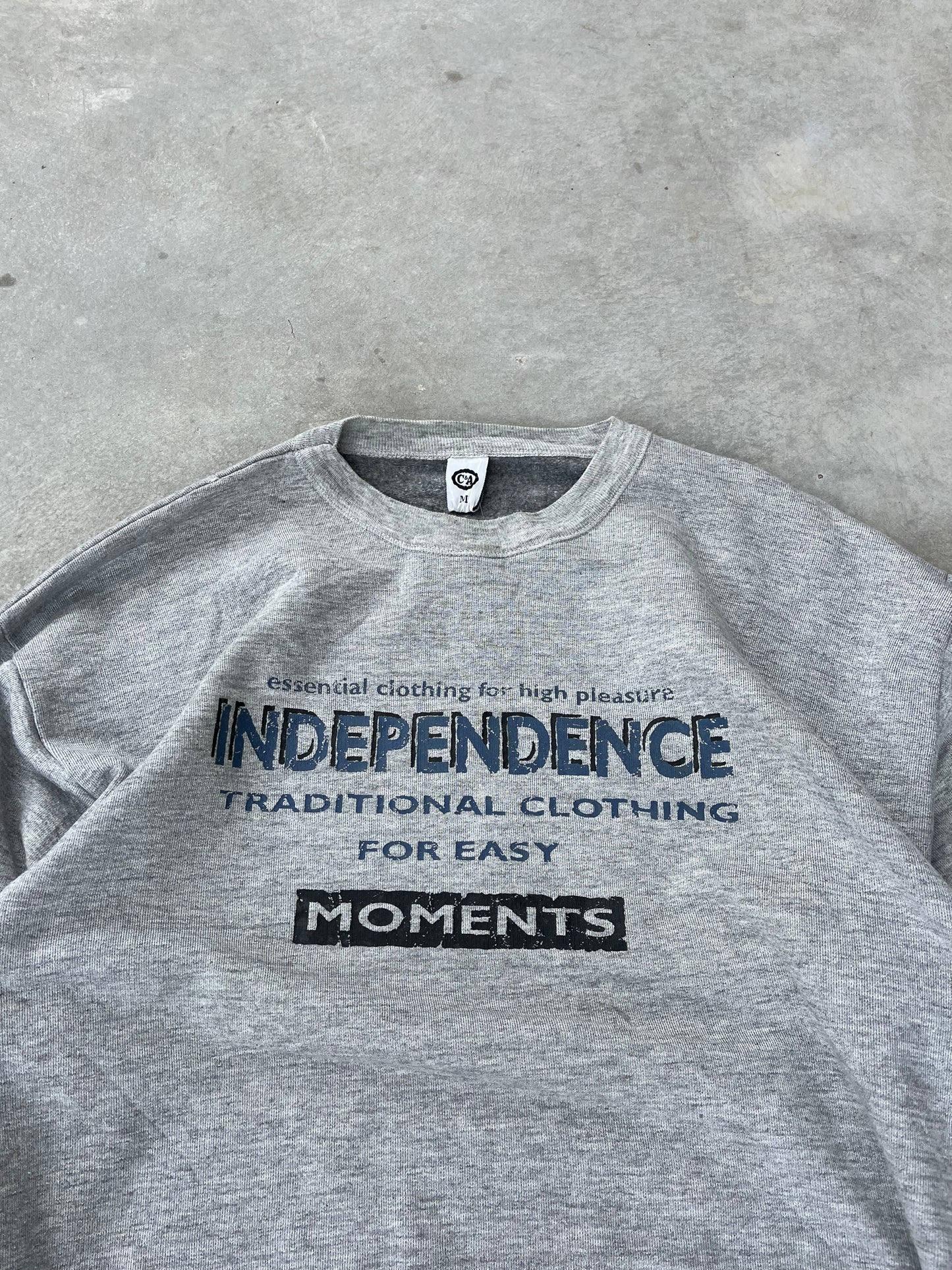 1990S - GRAY PRINTED CREWNECK SWEATSHIRT - L