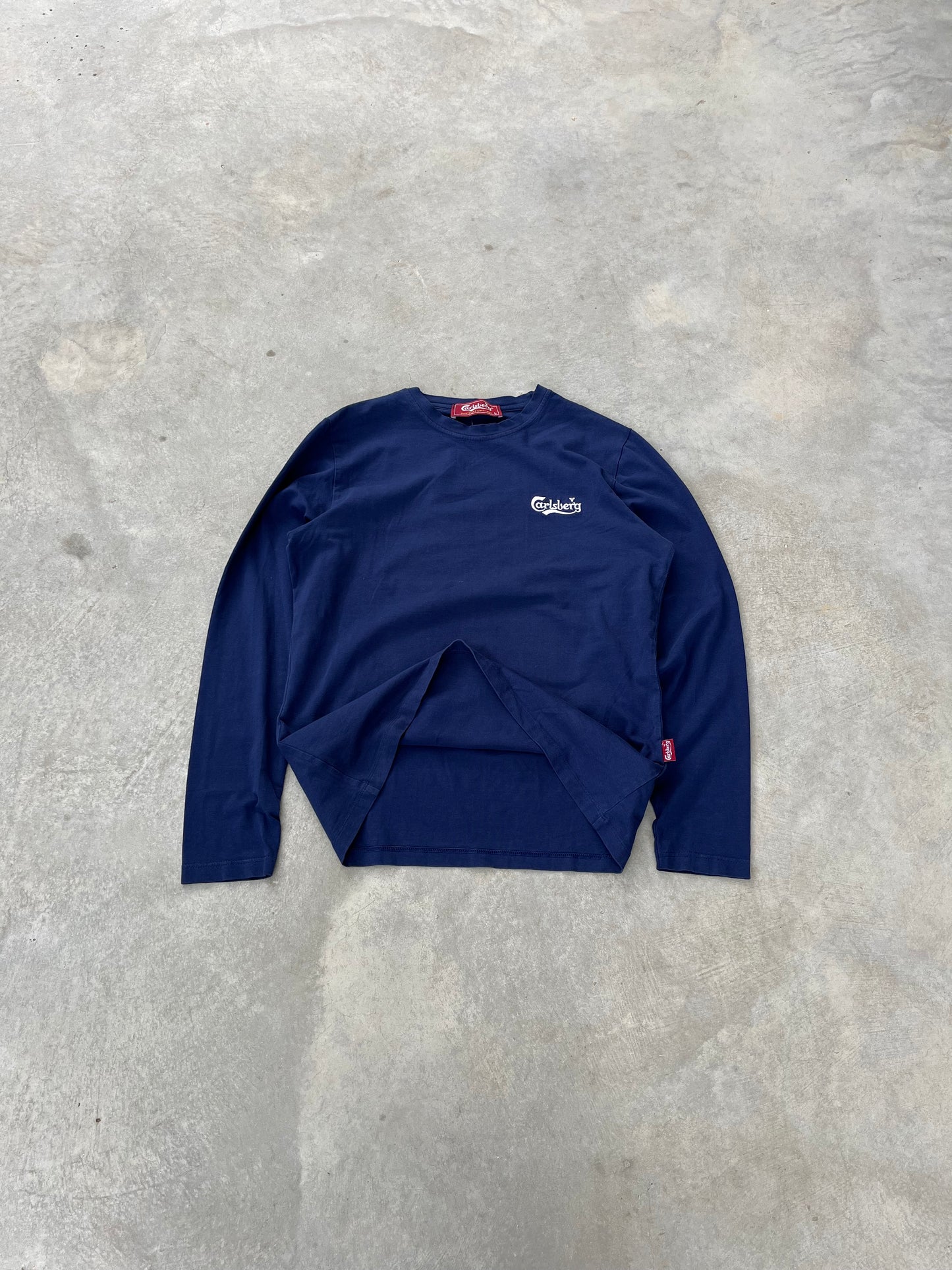 1990S - NAVY CARLSBERG EMBROIDERED LONGSLEEVE - M