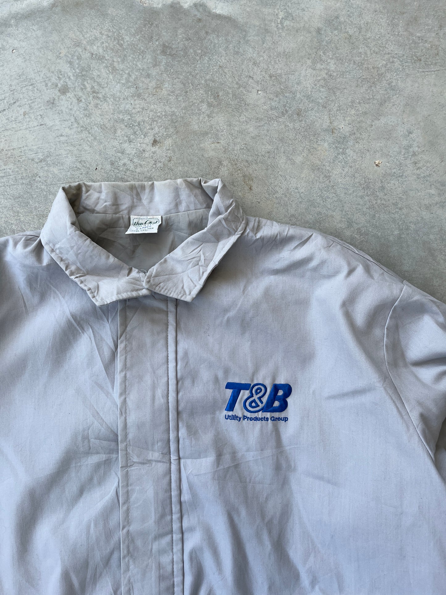 1980S - BEIGE/GRAY WORK JACKET - L