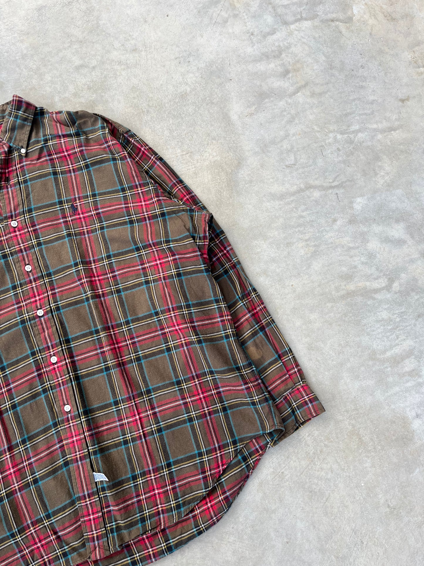 1990S - RALPH LAUREN PLAID FLANNEL - XL