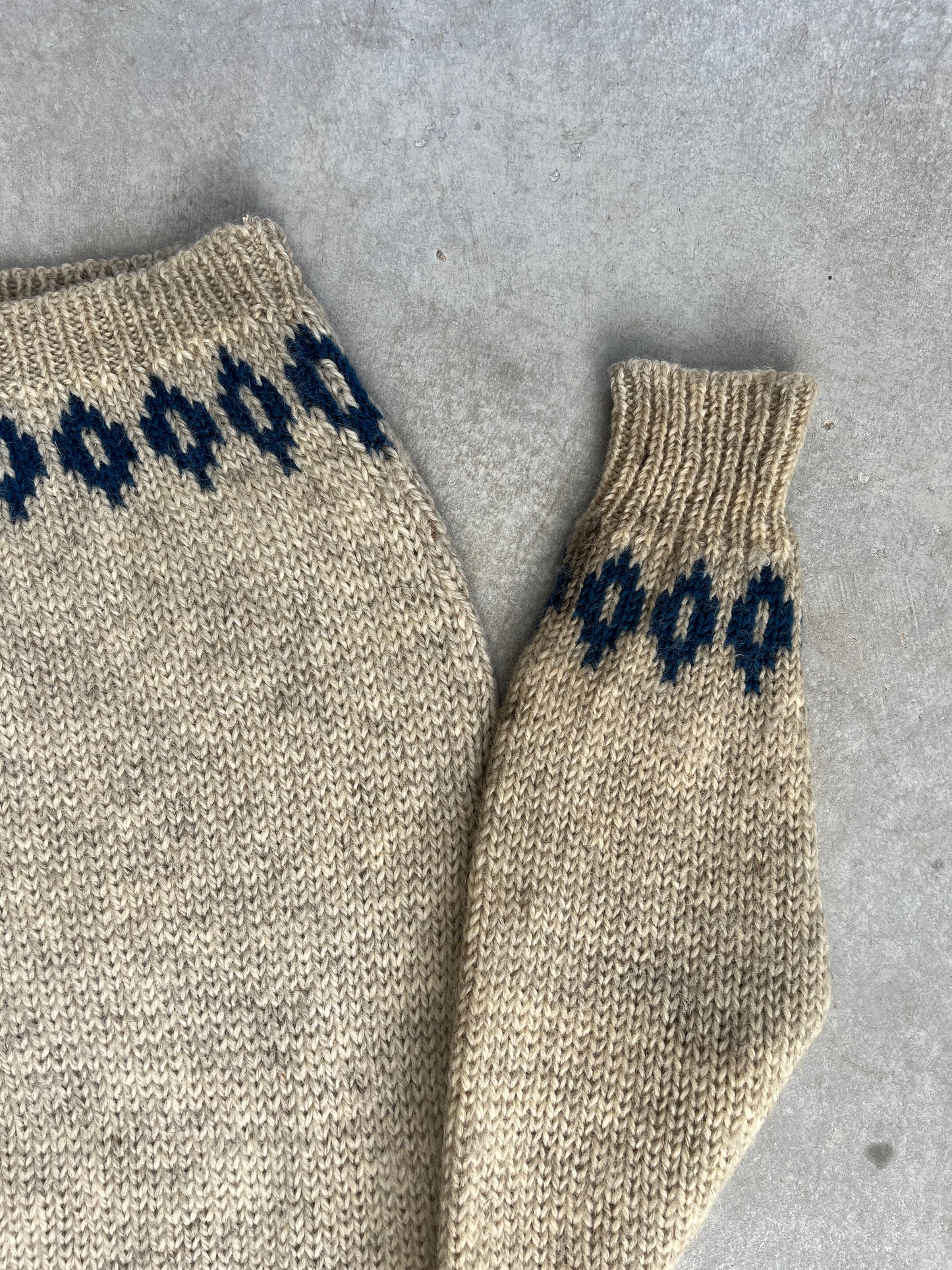 1990S - PATTERNED KNIT CARDIGAN - L
