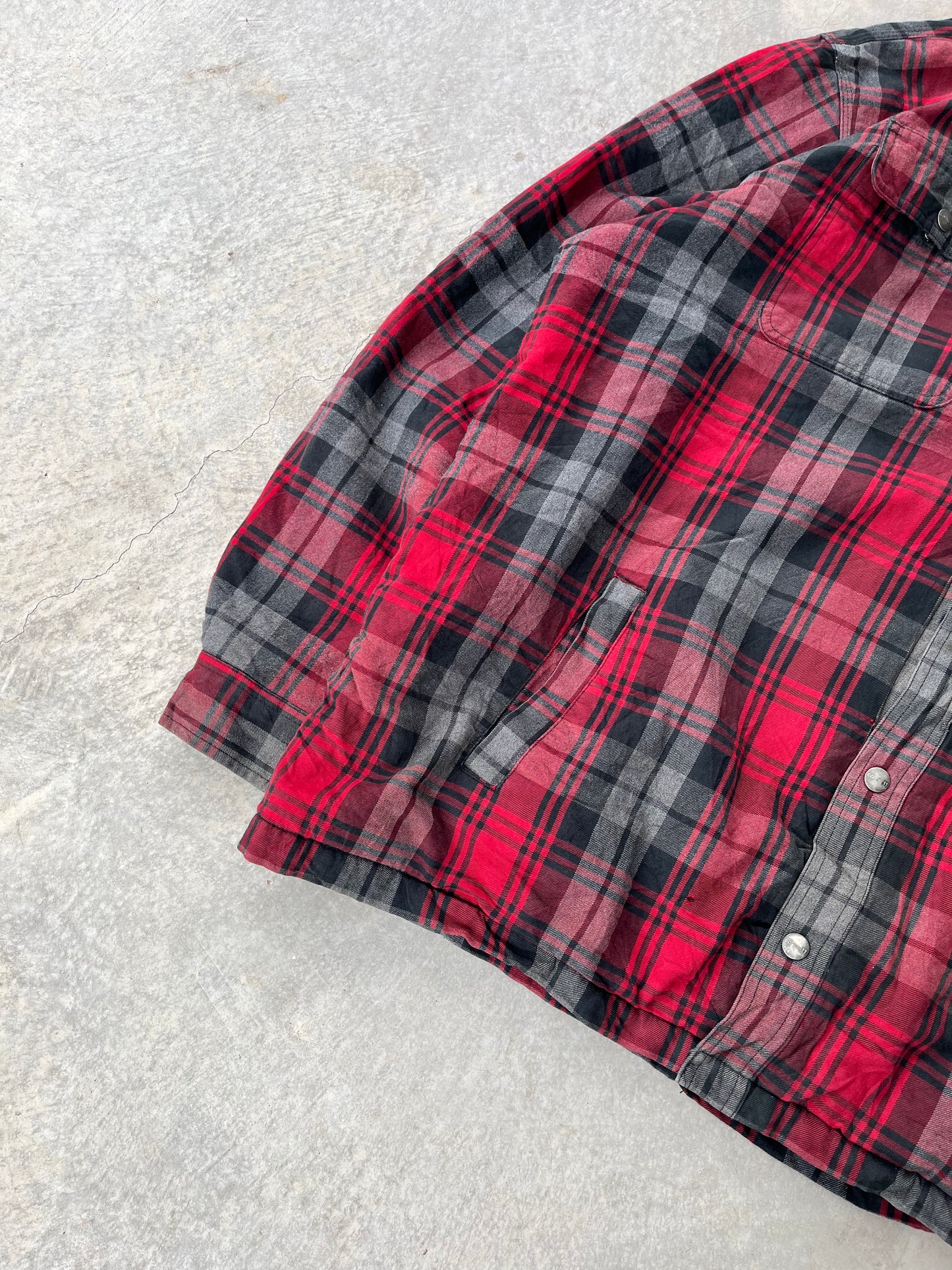 1990S - PLAID CARHARTT BUTTONS JACKET - 2XL