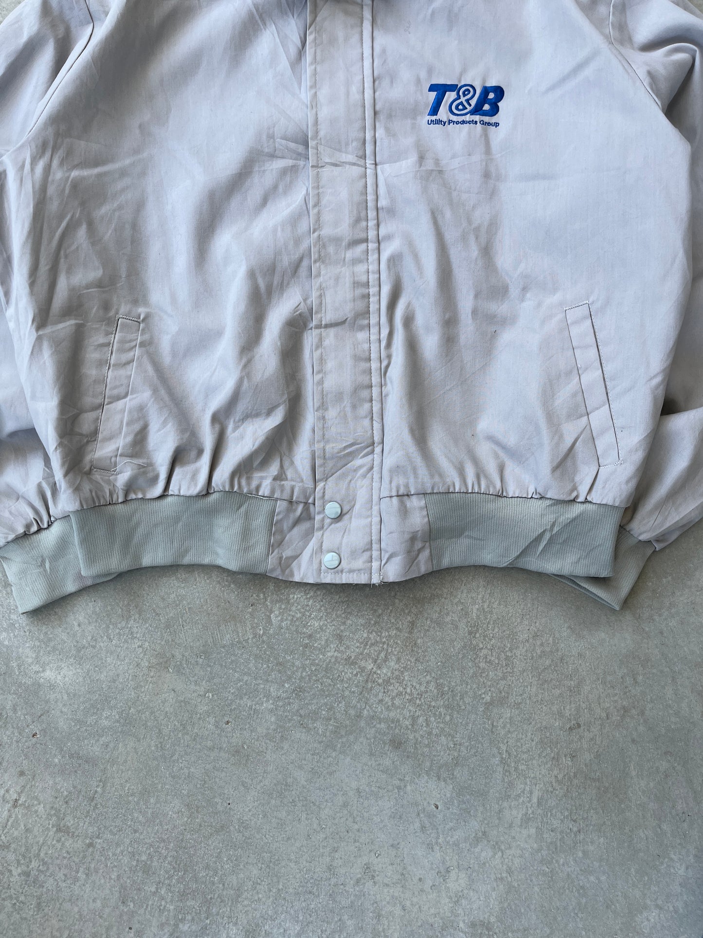 1980S - BEIGE/GRAY WORK JACKET - L