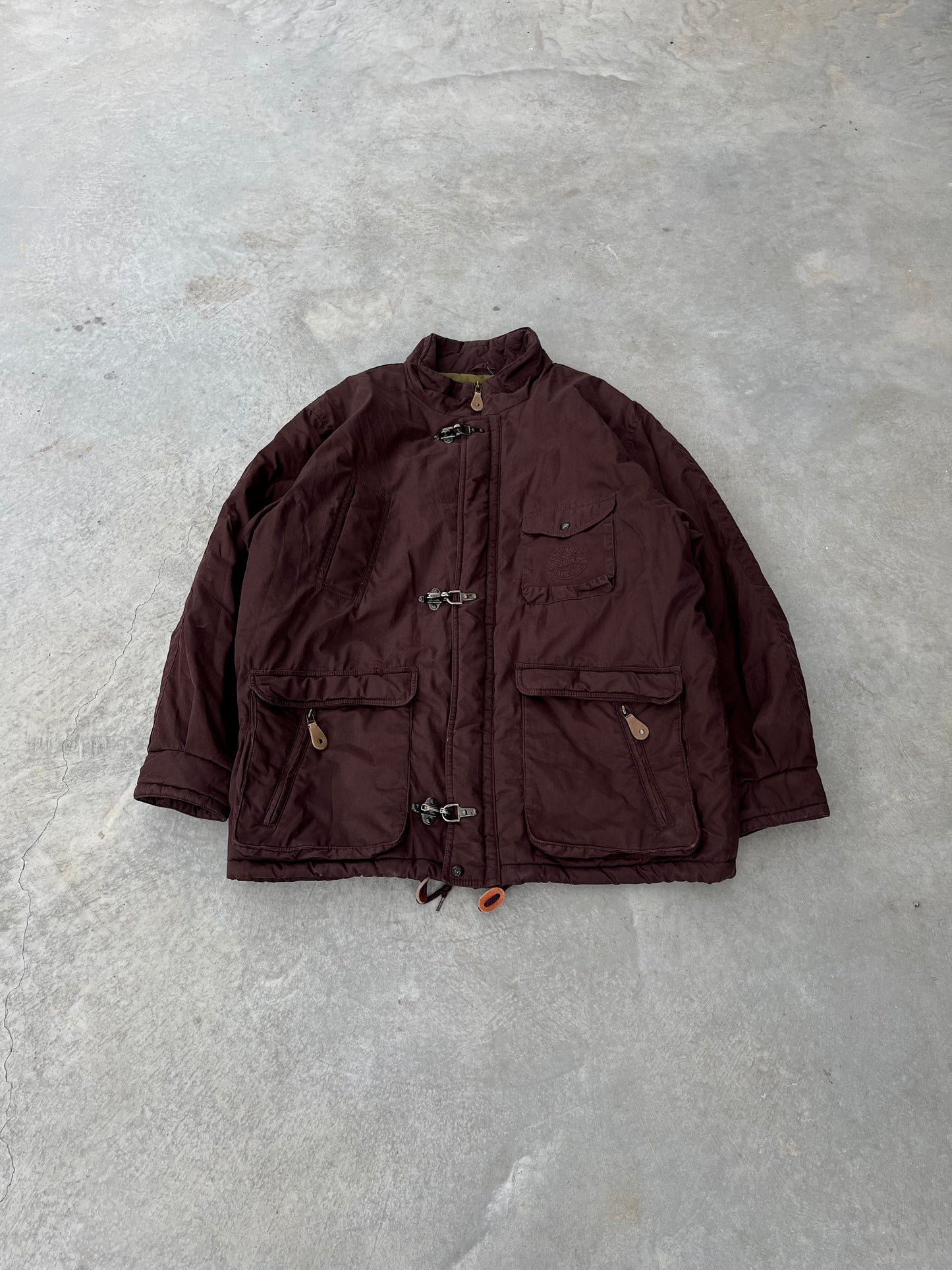 1970S - BROWN CLIP HIKING JACKET - L