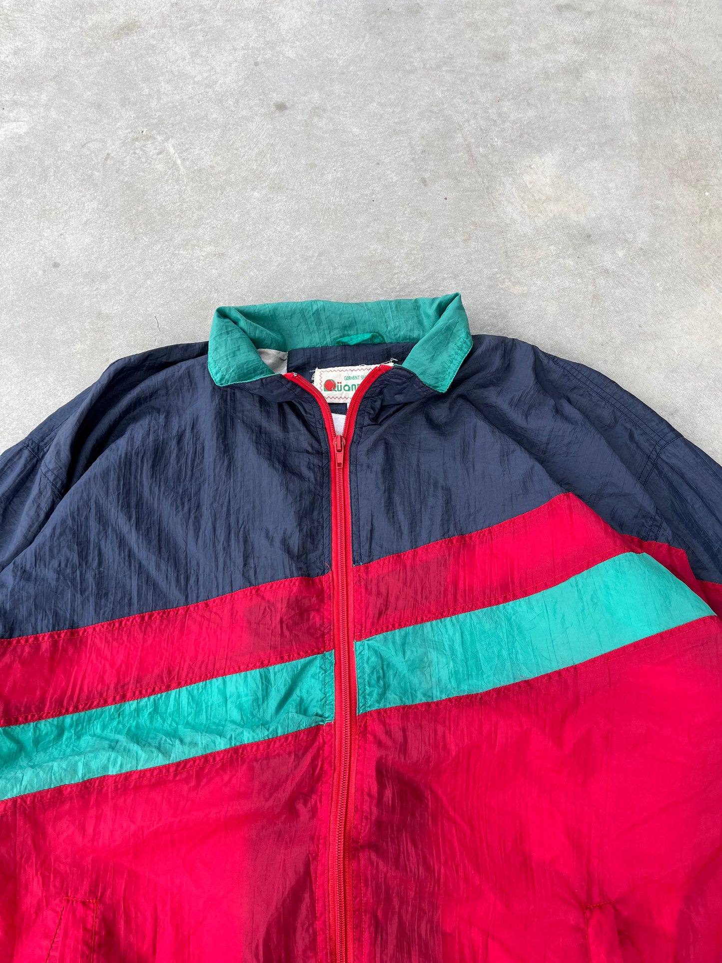 1990S - NYLON COLORBLOCK WINDBREAKER - L