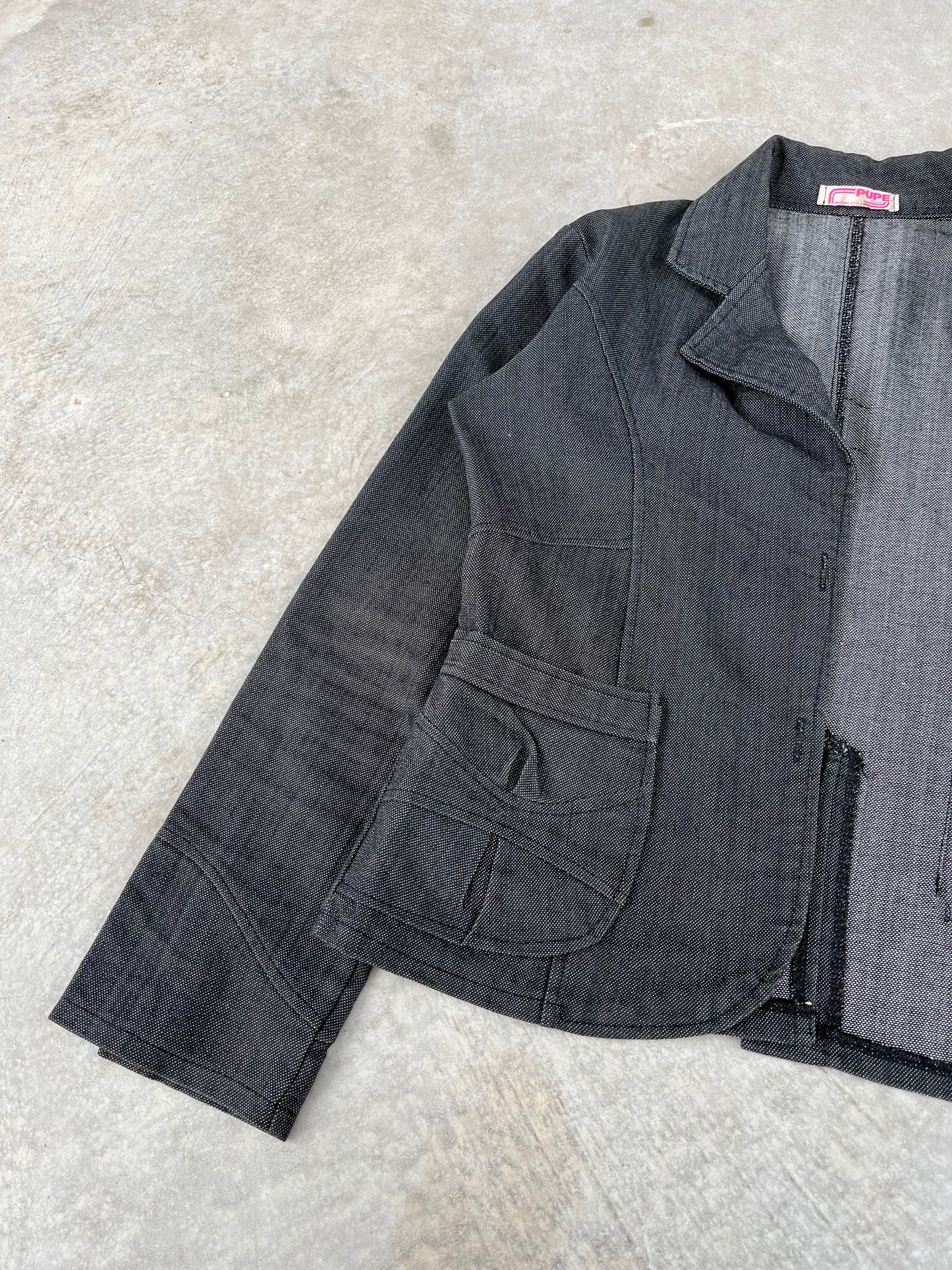 1990S - GRAY TAILORED JACKET - S