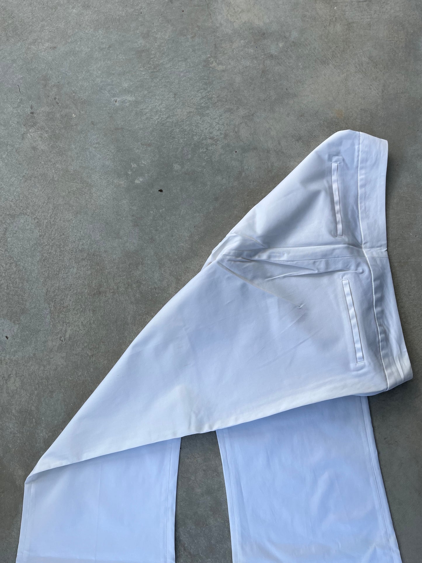 1990S - LOW RISE WHITE FLARED PANTS - 38