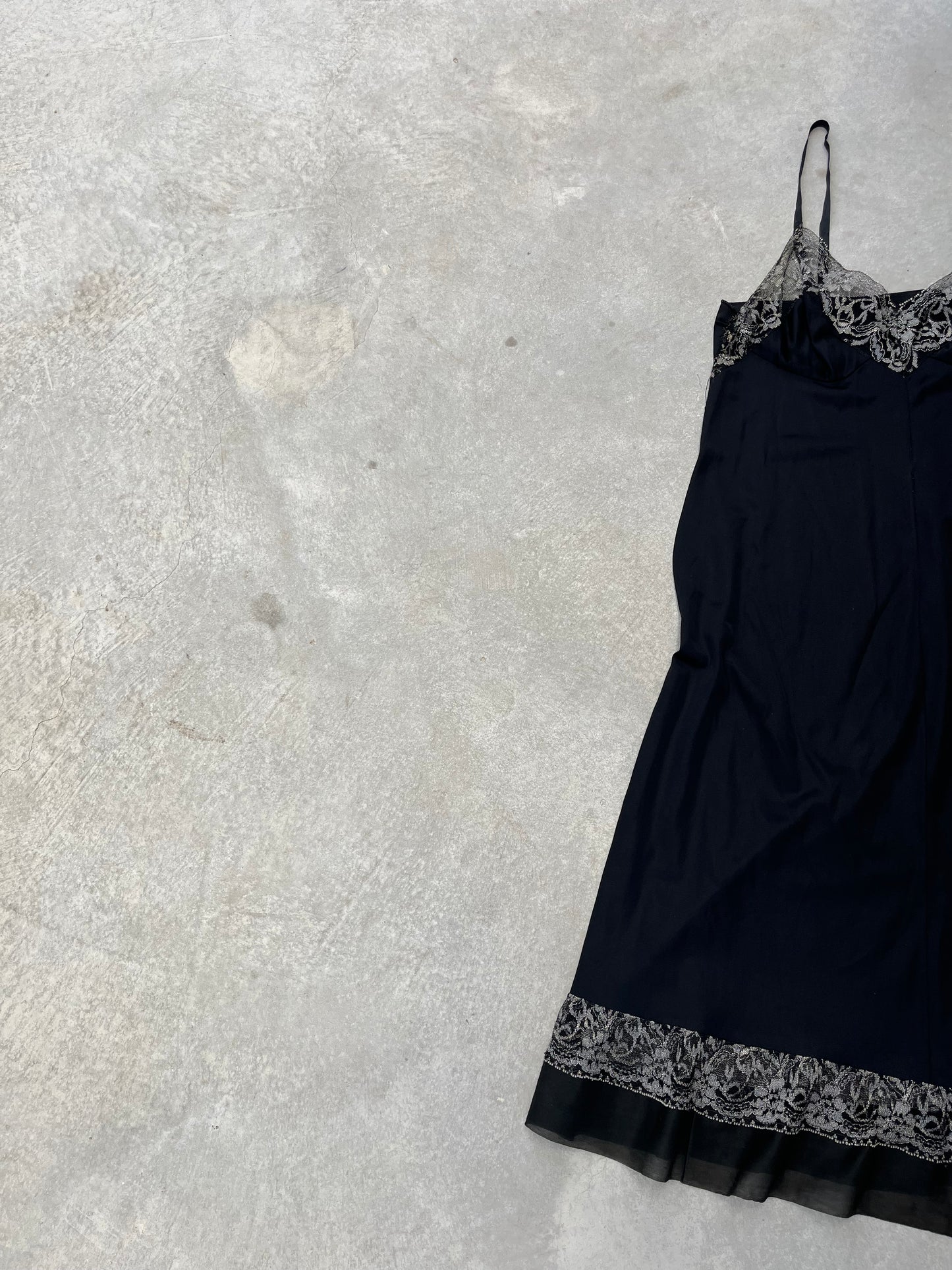 2000S - BLACK SLIP DRESS - L