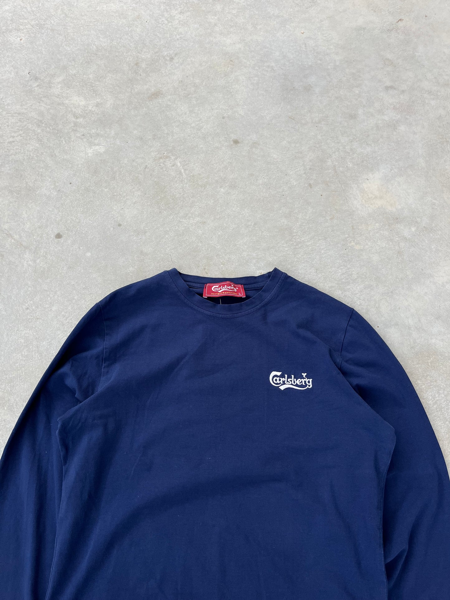 1990S - NAVY CARLSBERG EMBROIDERED LONGSLEEVE - M