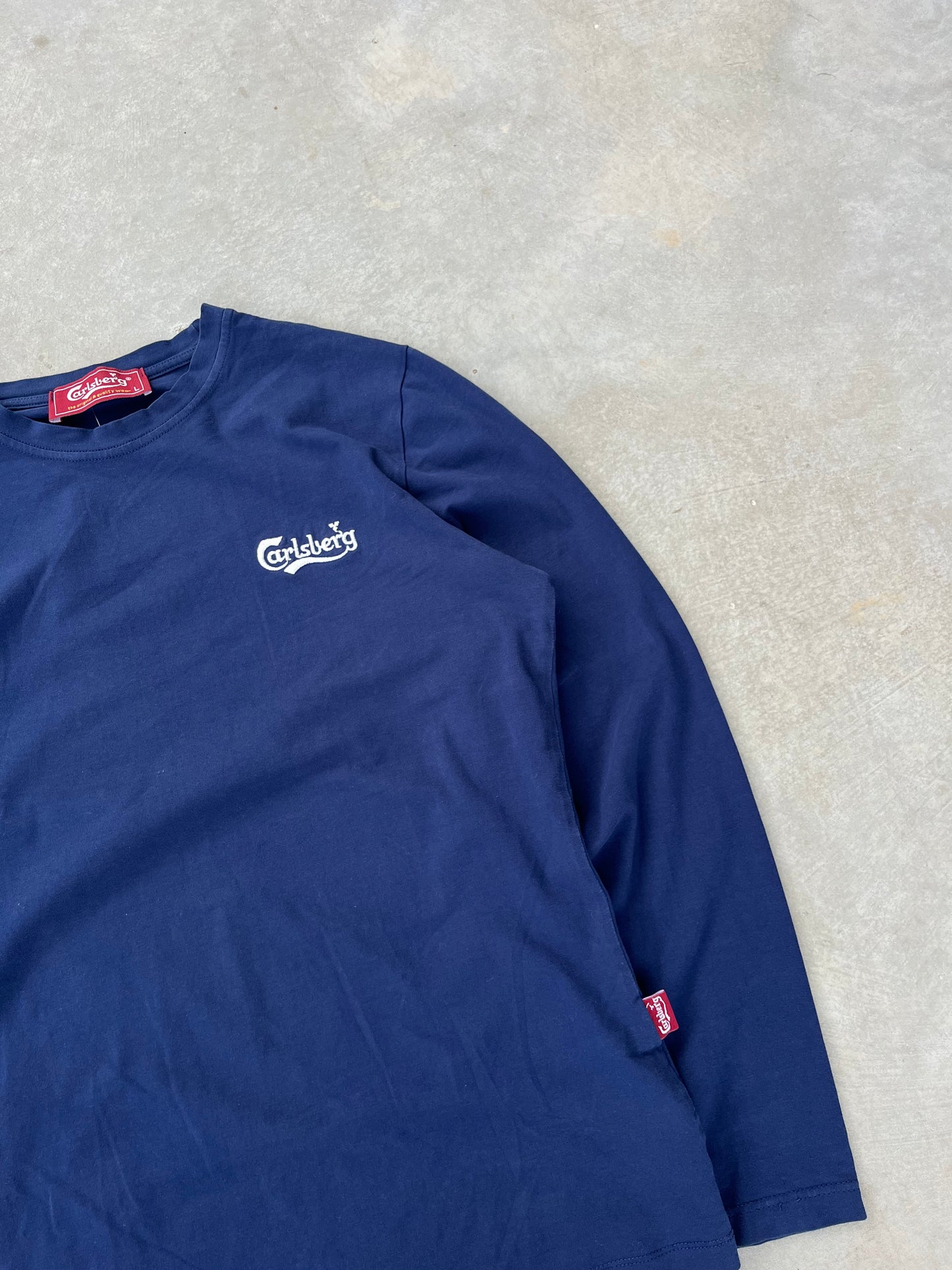 1990S - NAVY CARLSBERG EMBROIDERED LONGSLEEVE - M