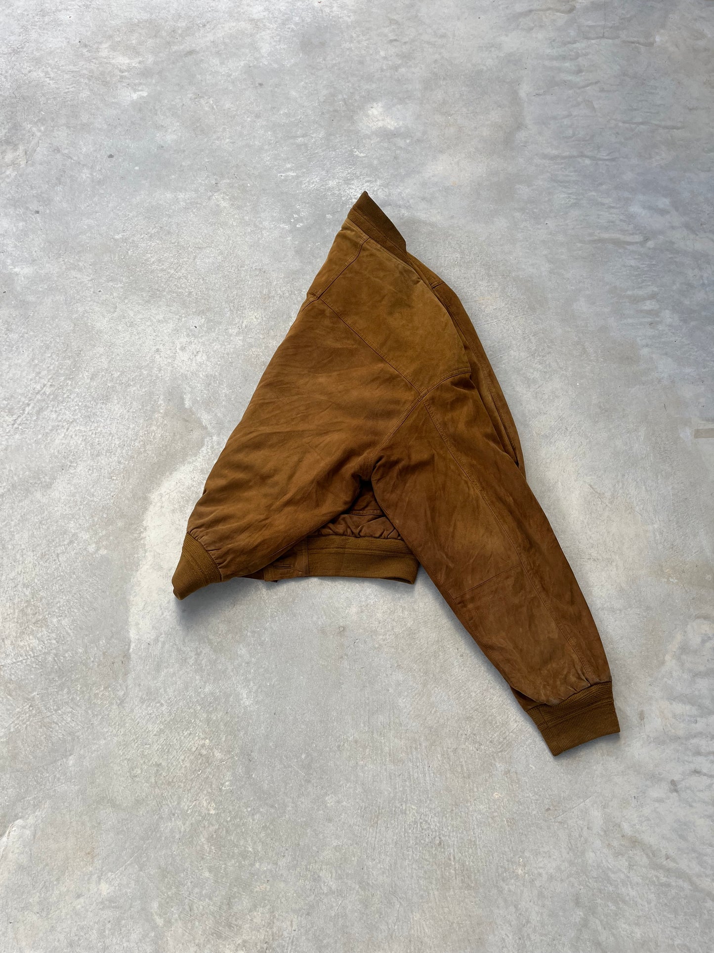 1970S - BROWN SUEDE LEATHER JACKET - L