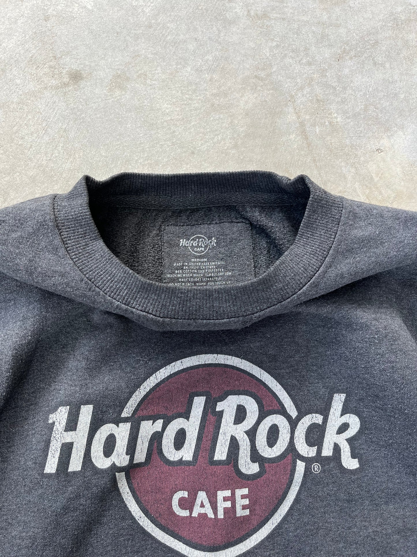 2000S - GRAY HARD ROCK CAFE SWEATSHIRT - M