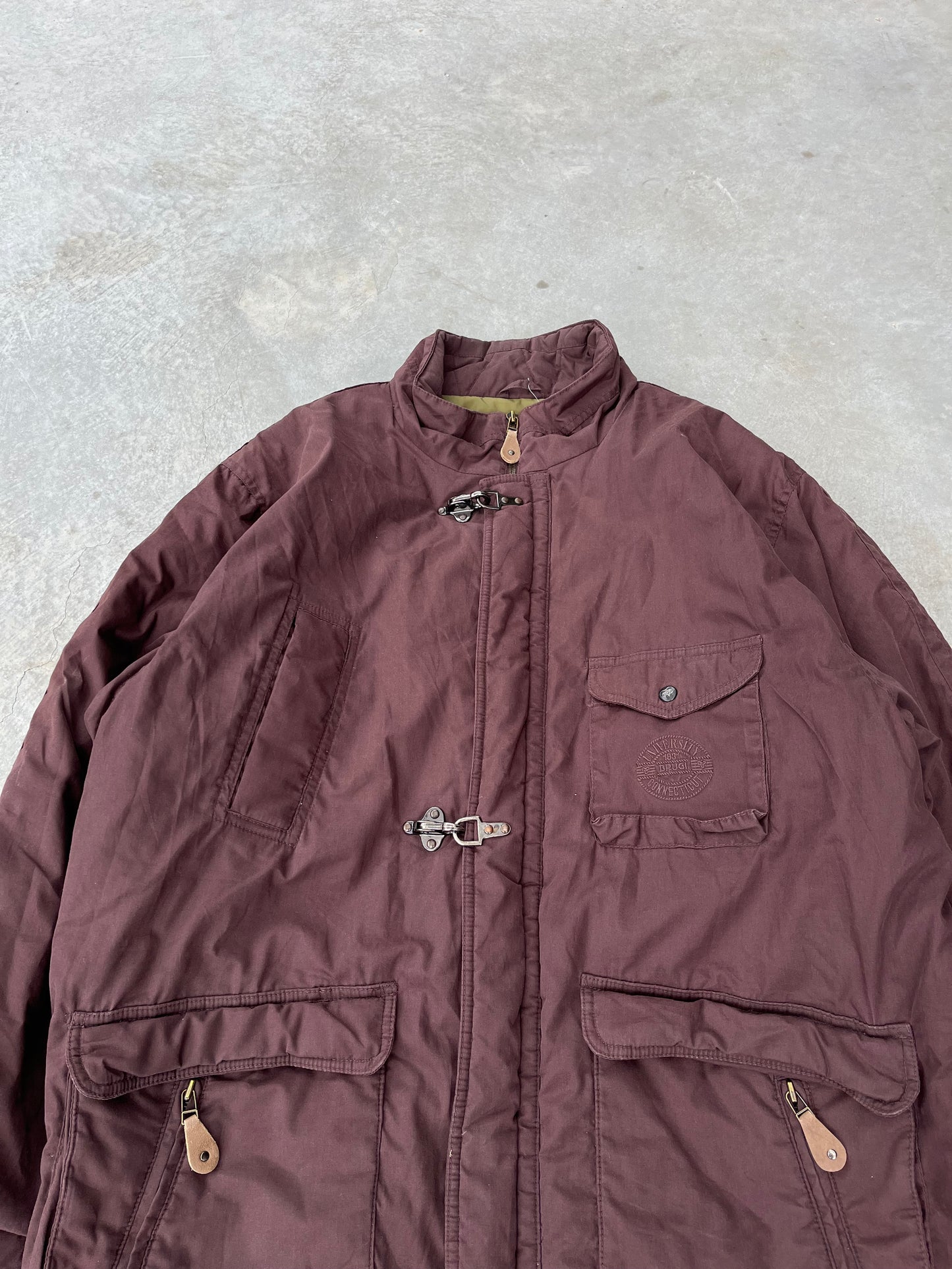 1970S - BROWN CLIP HIKING JACKET - L