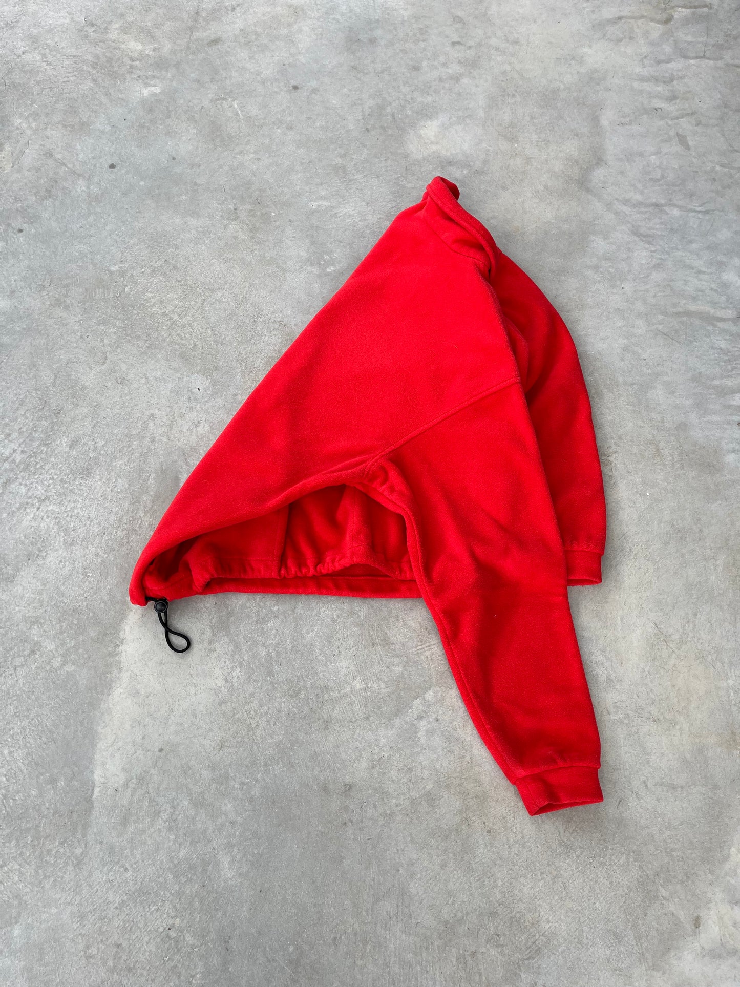 1990S - RED WURTH POLO COLLAR FLEECE - L