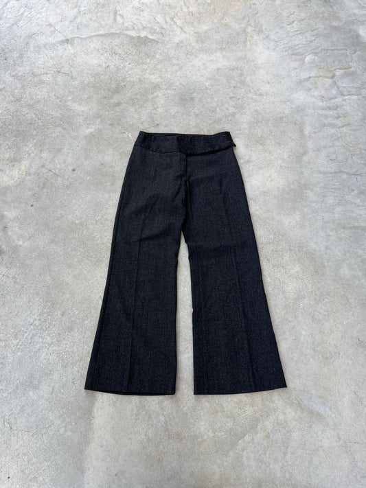 1990S - GRAY TAILORED FLARED PANTS - 36