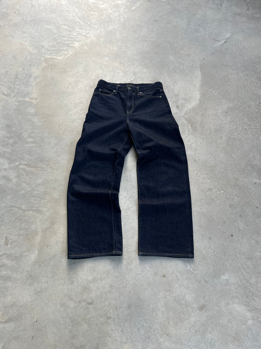 1990S - DARK WASH WIDE LEG DENIM JEANS - 36