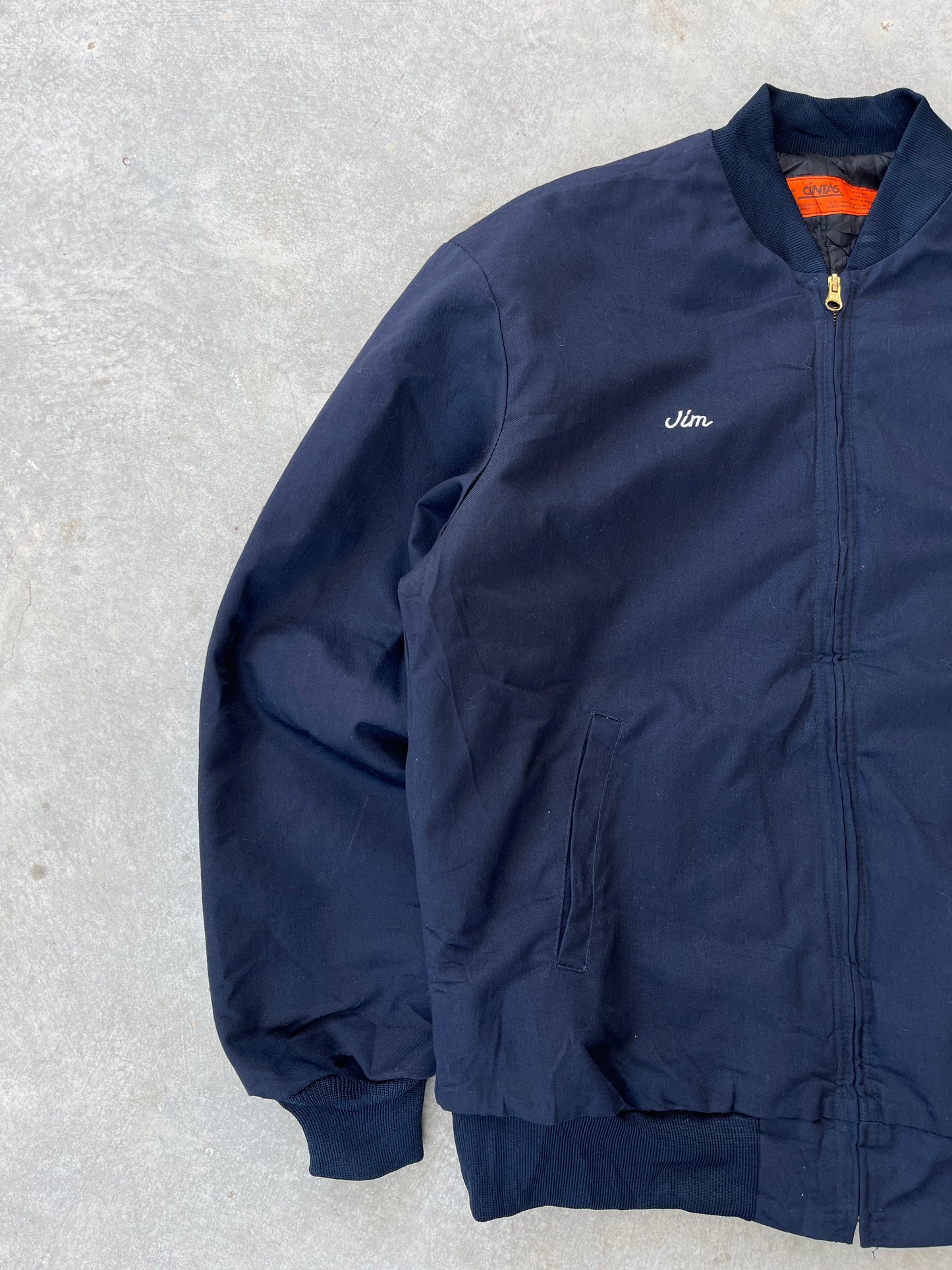 1980S - NAVY WORK JACKET - L