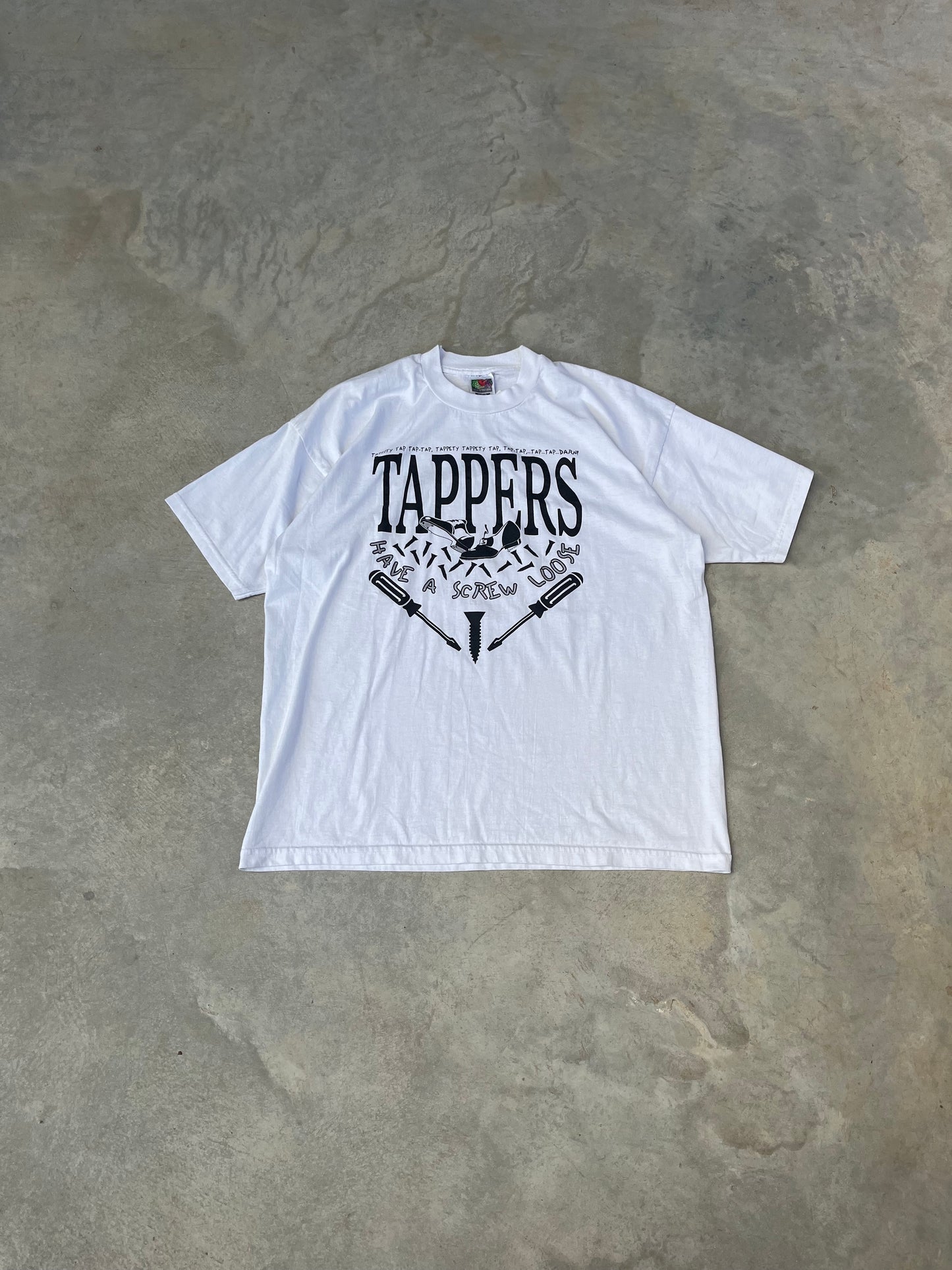 2000S - FRUIT OF THE LOOM SCREWS GRAPHIC TSHIRT - L