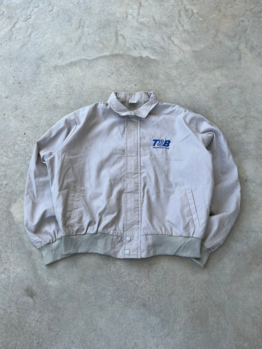 1980S - BEIGE/GRAY WORK JACKET - L