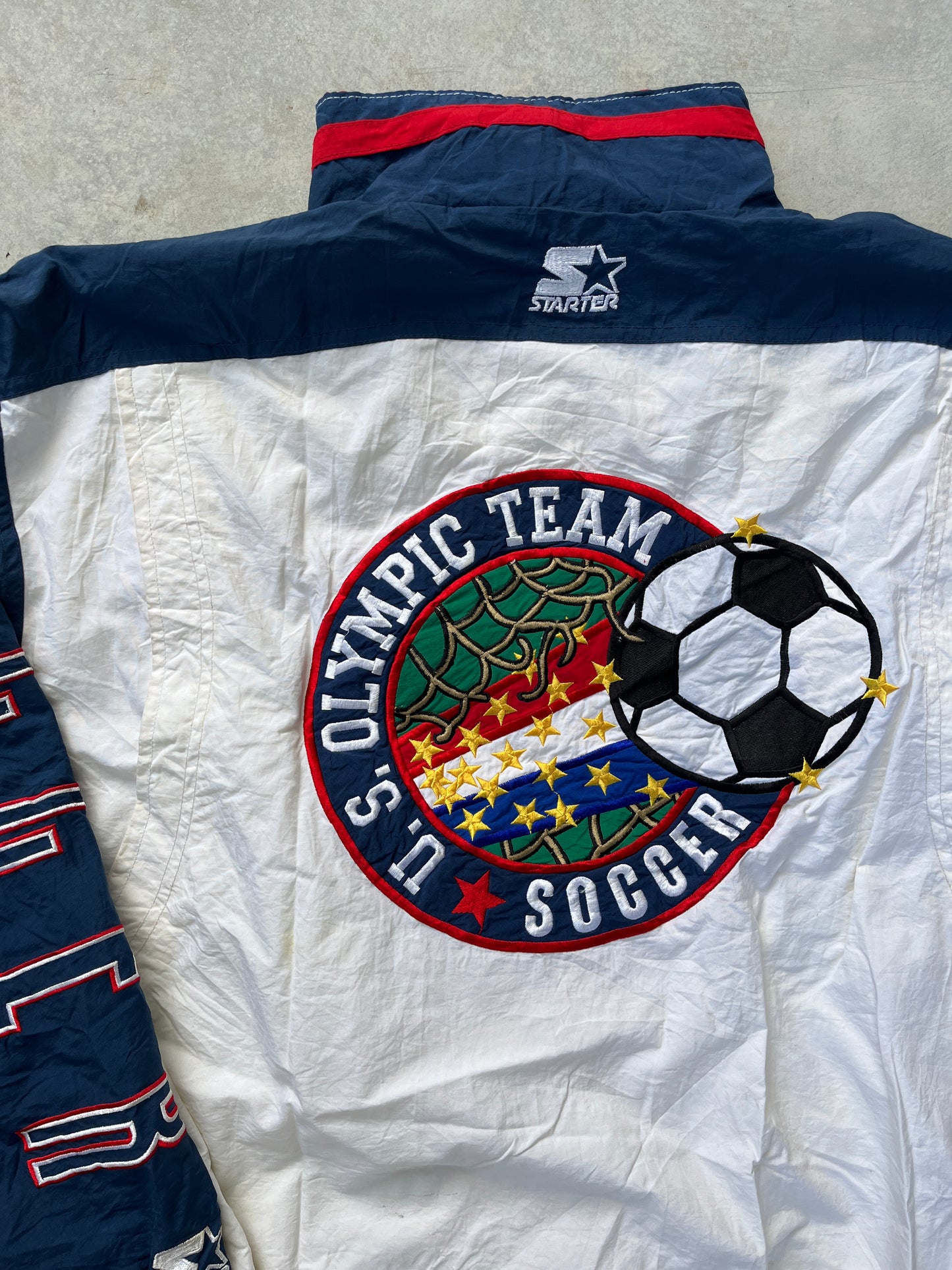 1990S - ORIGINAL STARTER U.S.A SOCCER OLYMPICS TRACK JACKET - XL