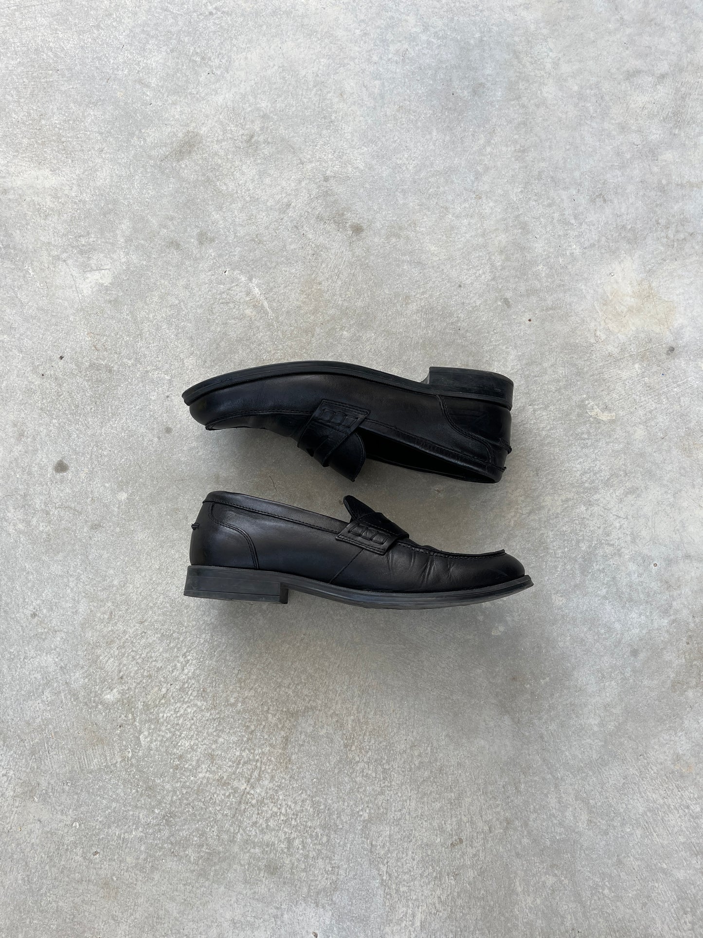 1990S - ÉRAM BLACK LEATHER LOAFERS - 41