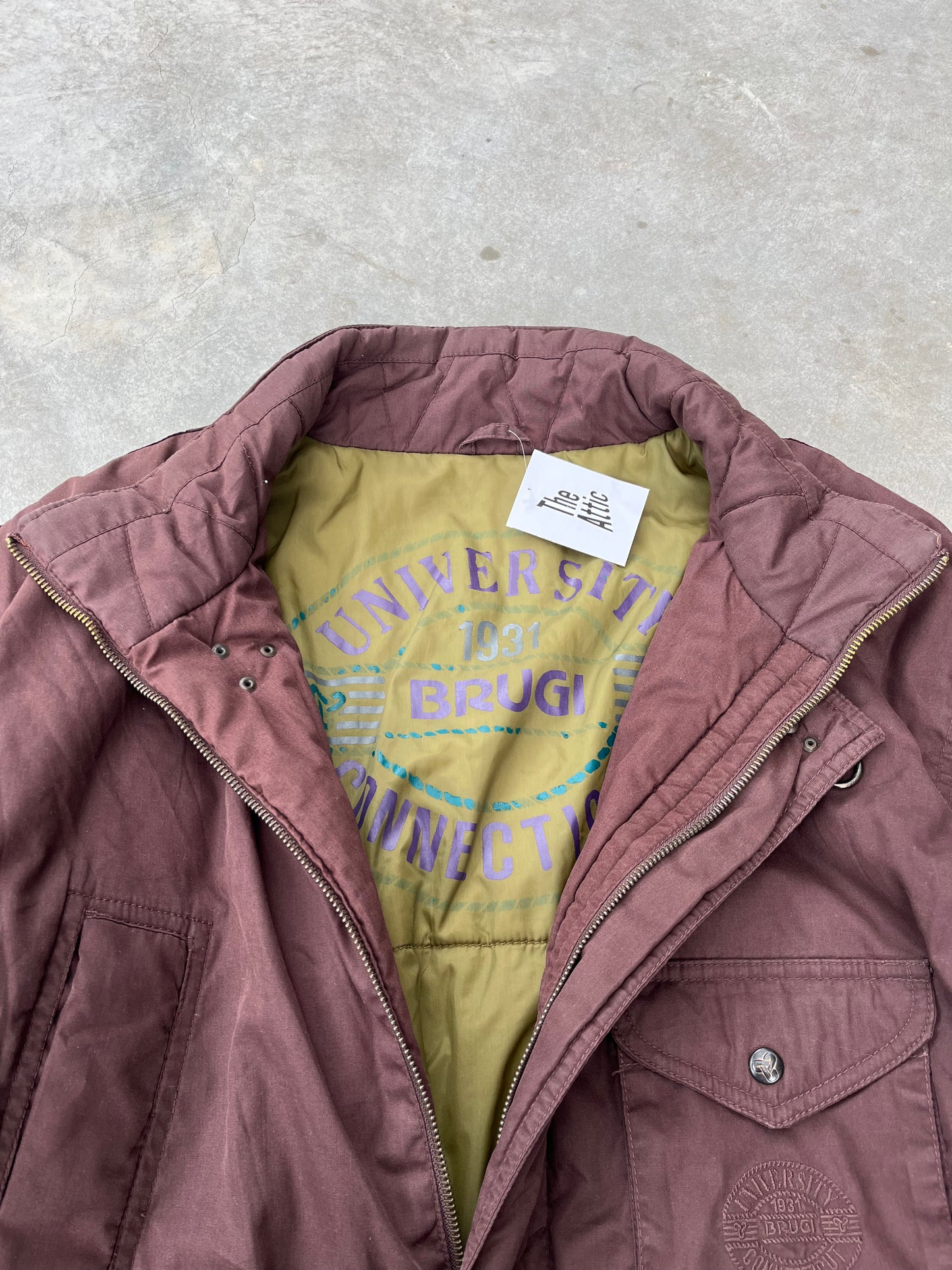 1970S - BROWN CLIP HIKING JACKET - L