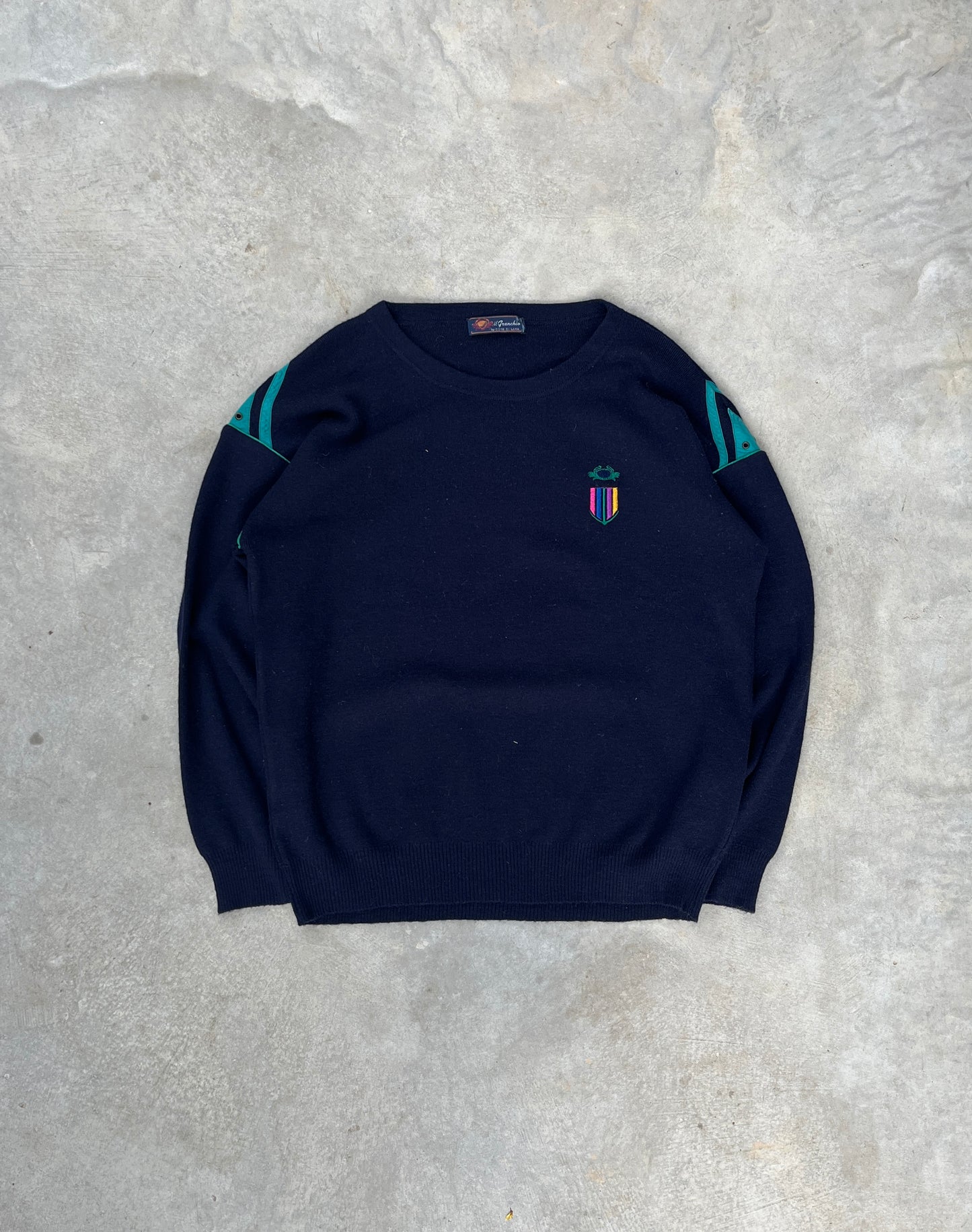 1980S - KNITTED LOGO LONGSLEEVE - M