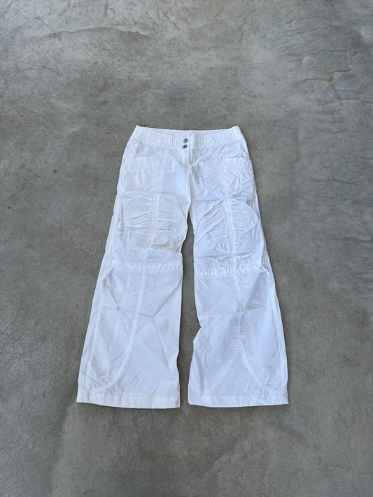 2000S - WHITE CARGO WIDE LEG /FLARED PANTS - 38