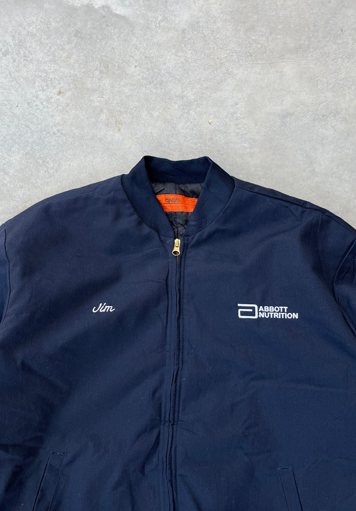 1980S - NAVY WORK JACKET - L