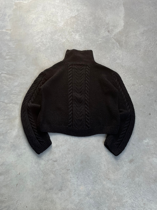 1980 - CHUNKY BOXY ROLLNECK COTTON SWEATER - M