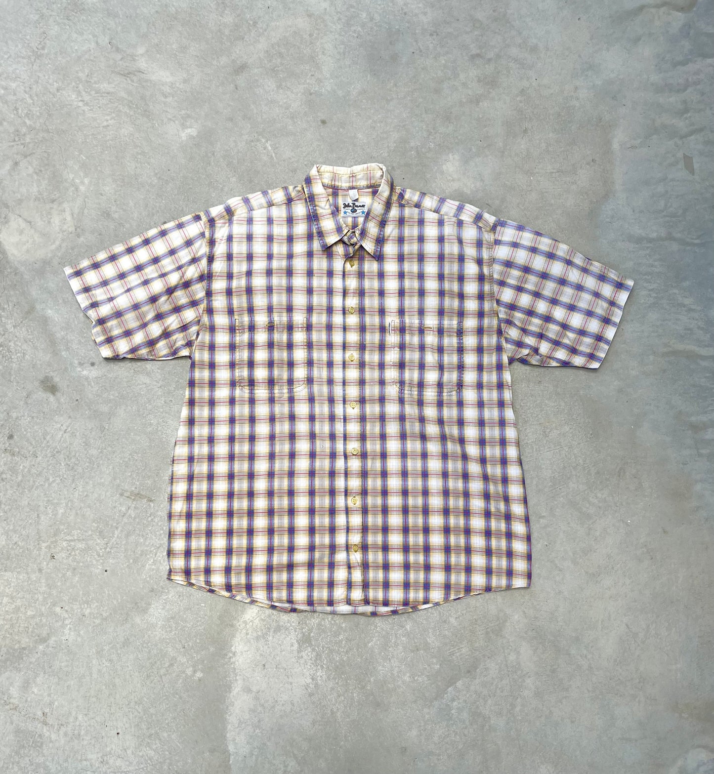 1980S - MULTICOLORED BUTTON UP TSHIRT - XXL