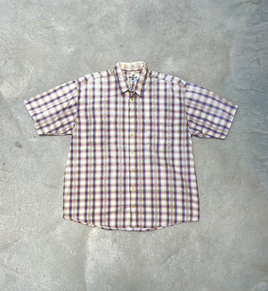 1980S - MULTICOLORED BUTTON UP TSHIRT - XXL