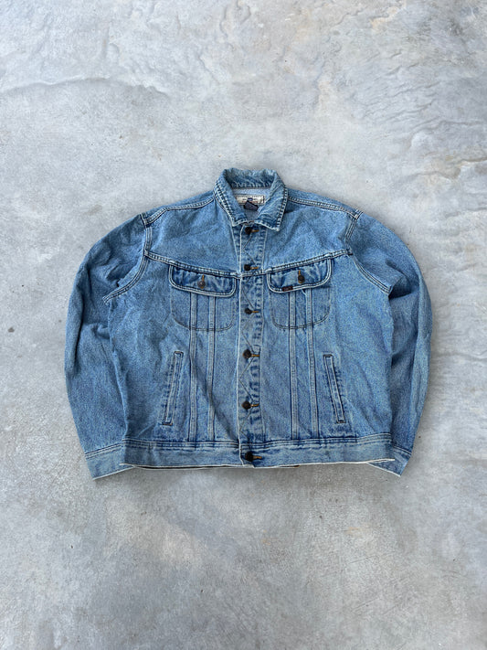 2000S - LEE EMBROIDERED BACK DENIM JACKET - L