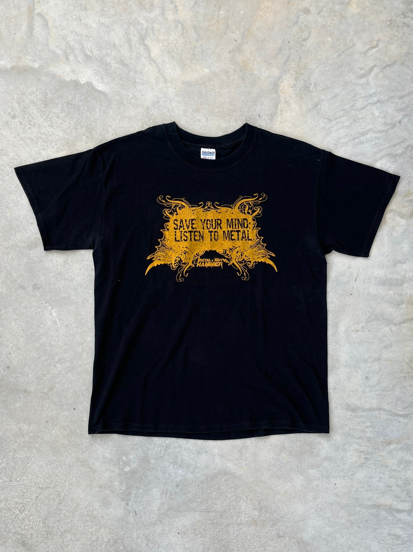 1990S - “SAVE YOUR MIND LISTEN TO METAL” GRAPHIC TSHIRT - L