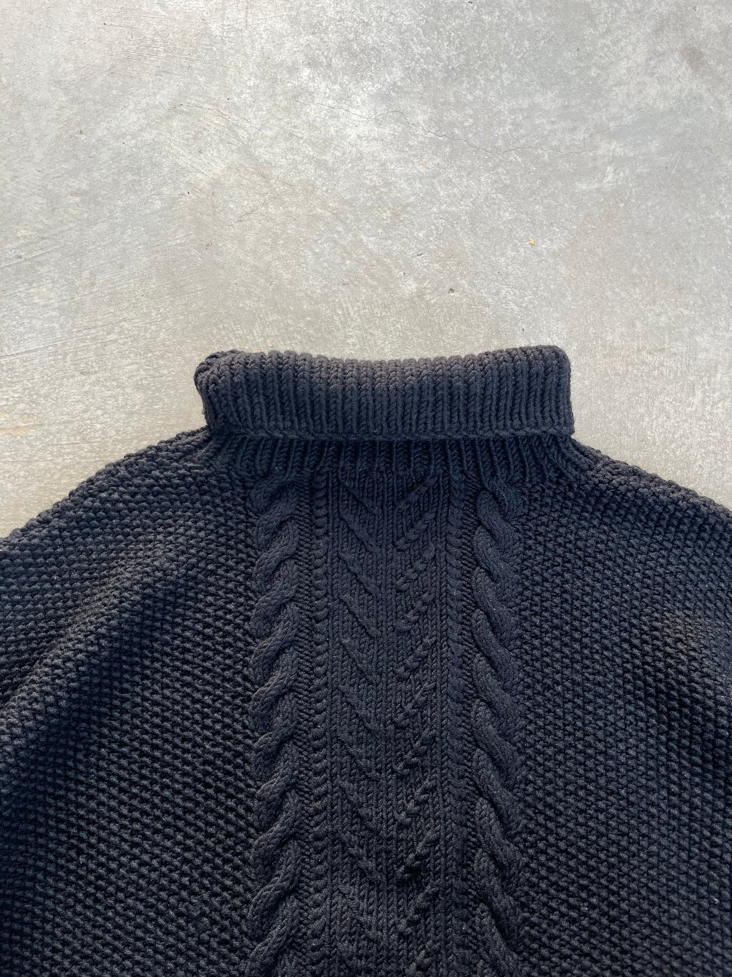 1980 - CHUNKY BOXY ROLLNECK COTTON SWEATER - M