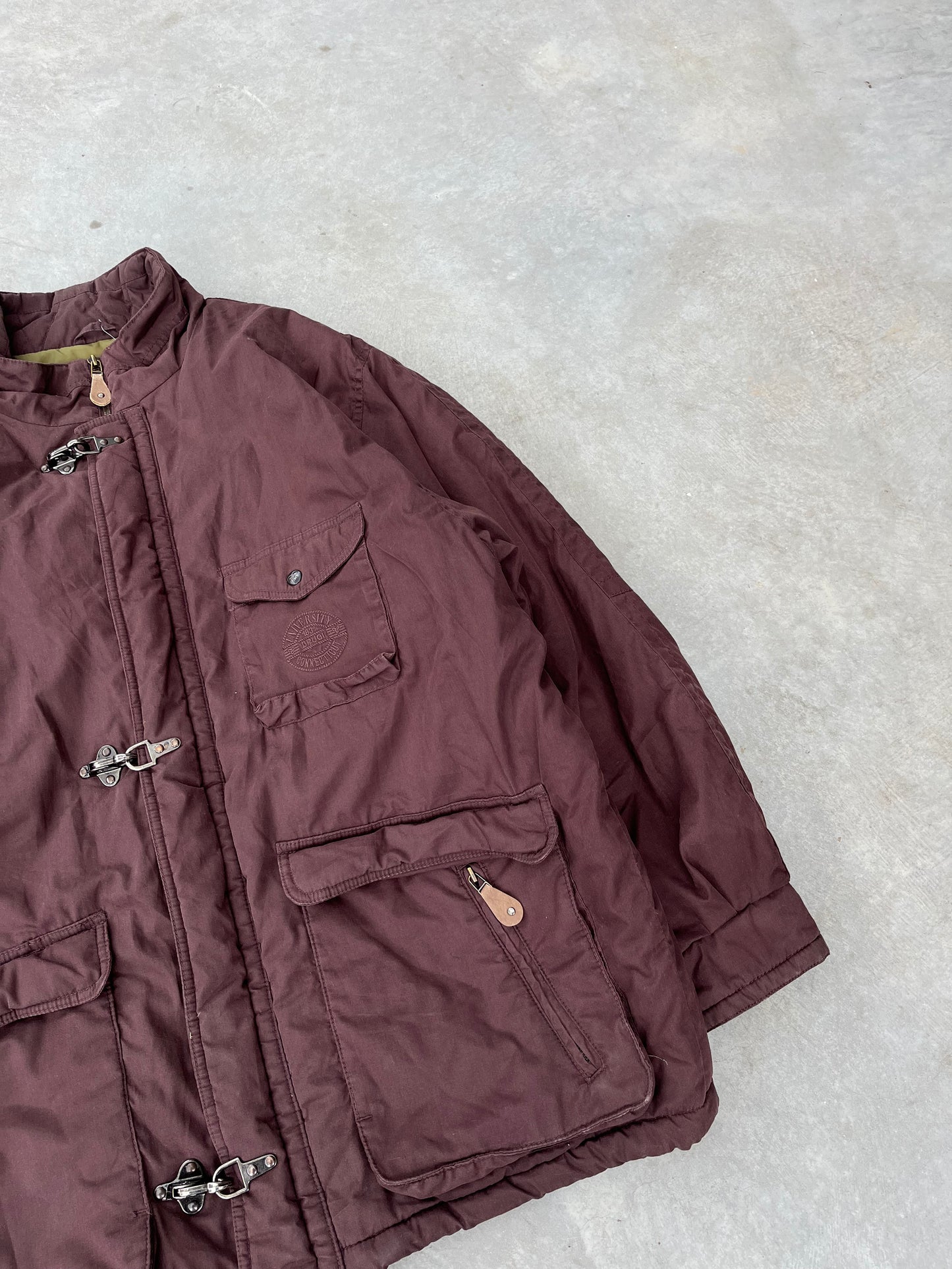 1970S - BROWN CLIP HIKING JACKET - L