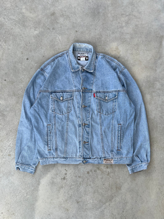 1980S - PERRY‘S LIGHT WASH DENIM JACKET - XL