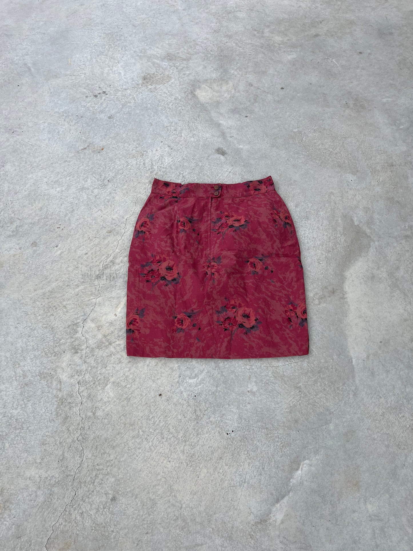 1990S - MID LENGTH FLOWERS SKIRT - 38