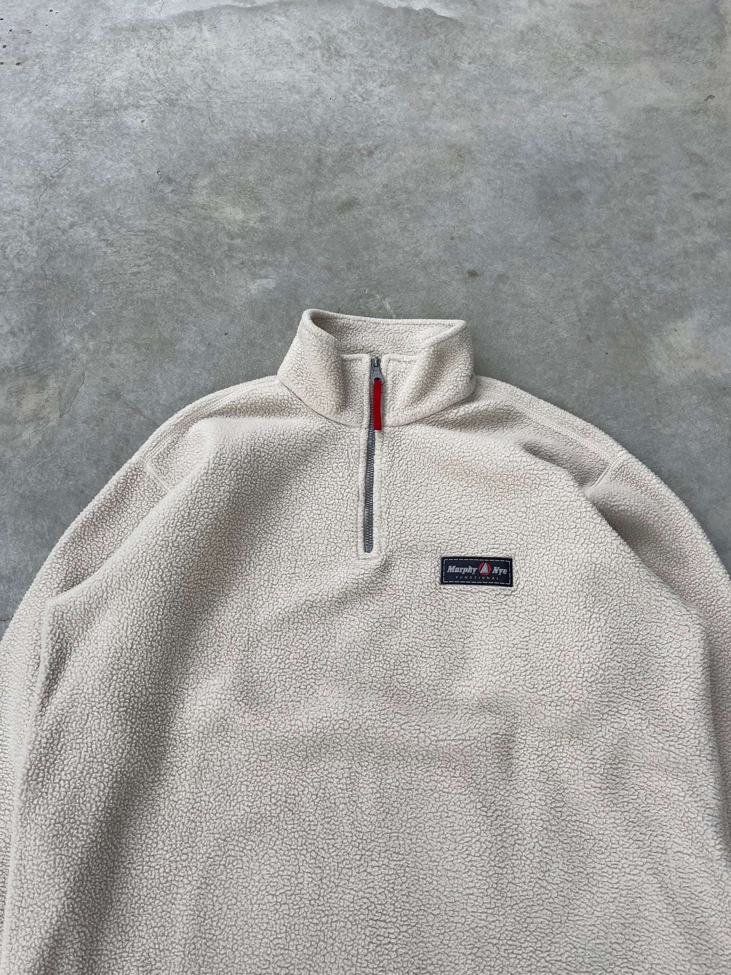 2000S - CREAM QUARTER ZIP FLEECE - L